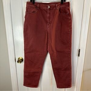 American Eagle burgundy red mom Jean stretch size 16 regular